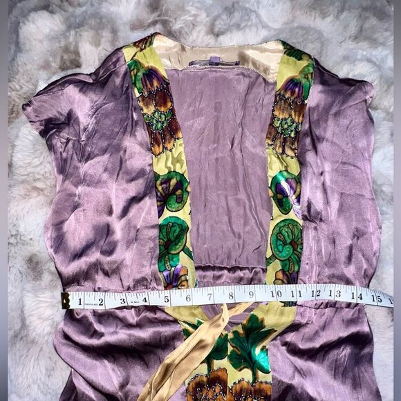 Rare Vintage Hale Bob, Silk purple bohemian Dress - Picture 9 of 16